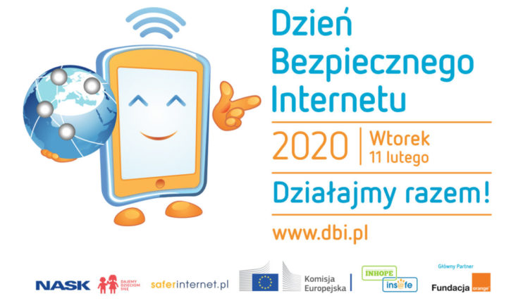 plakat z okazji dnia bezpiecznego internetu - 11 luty 2020