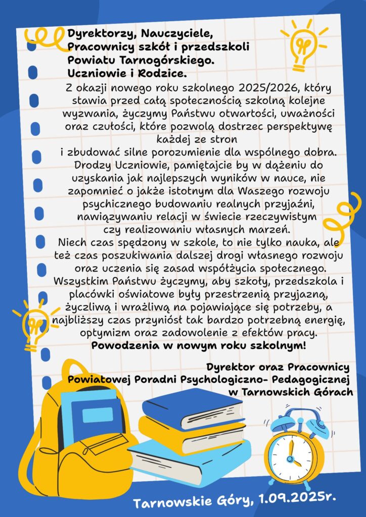Wszystkiego dobrego w Nowym Roku Szkolnym 2025/2026